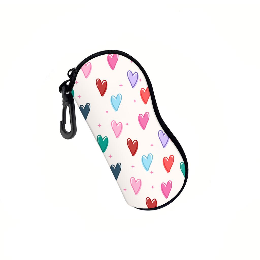 1Pcs Soft Sunglasses Case,Neoprene Zipper Glasses Pouch,Portable Eyeglasses Ba