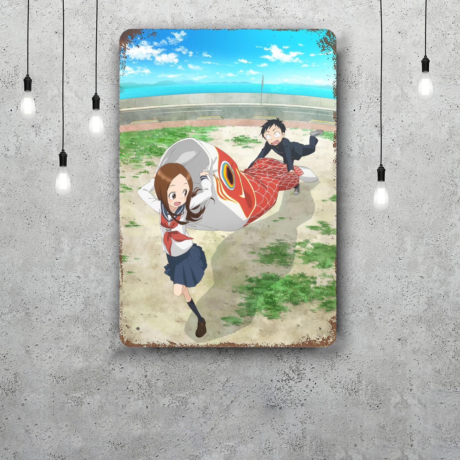 karakai jouzu cartoon Vintage Metal Tin Signs Posters Decor Retro Metal Plaque Wall Art Decor for Garage Bar 20x30cm(7.8x11.8inch)
