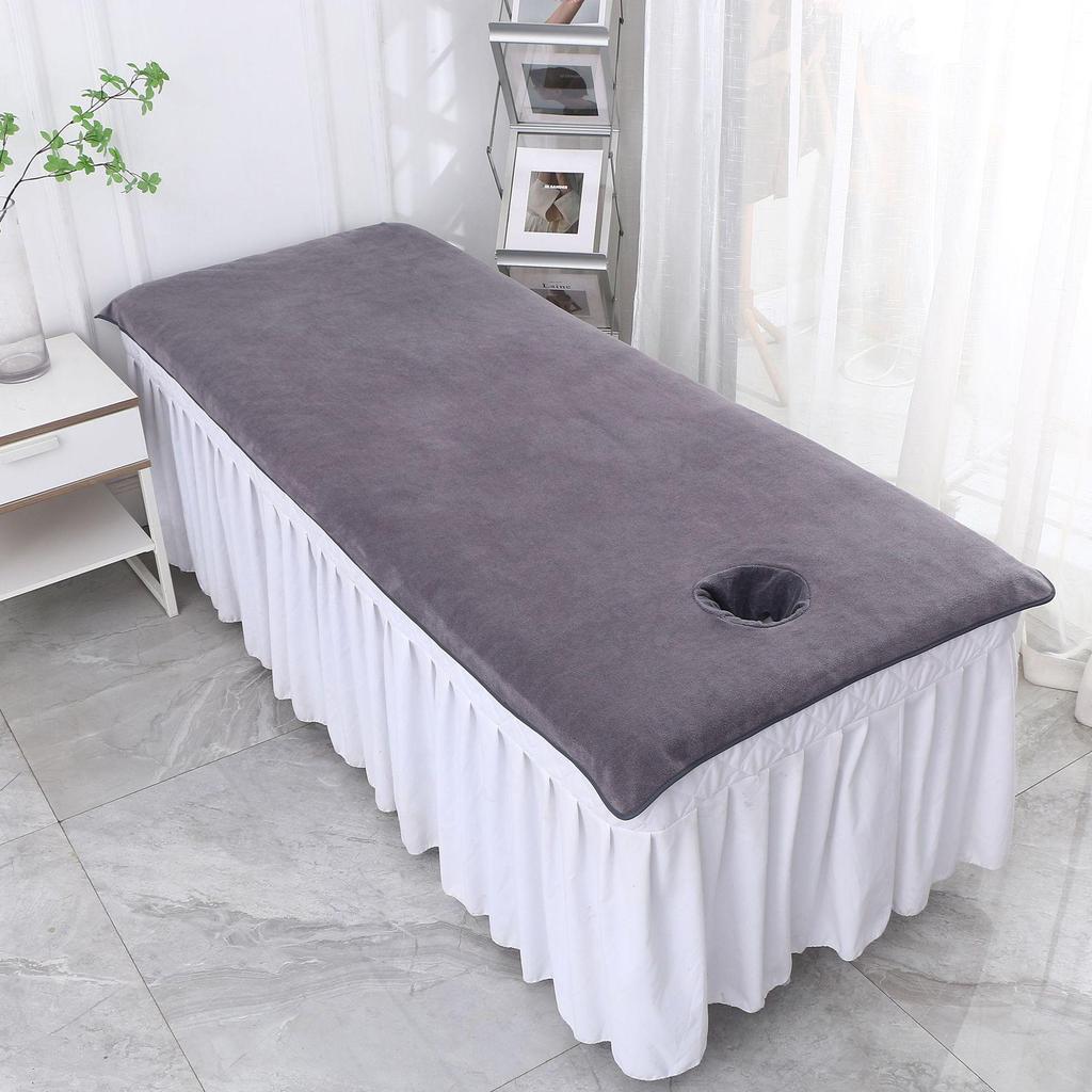 Thick Absorbent Beauty Salon Bath Towel Massage Bed Sheet with Hole, Logo-Ready, 80x190cm