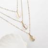 Women Lady Necklace Chain 3 Layers Bohemia Style Shell Pendant Jewelry Decoration