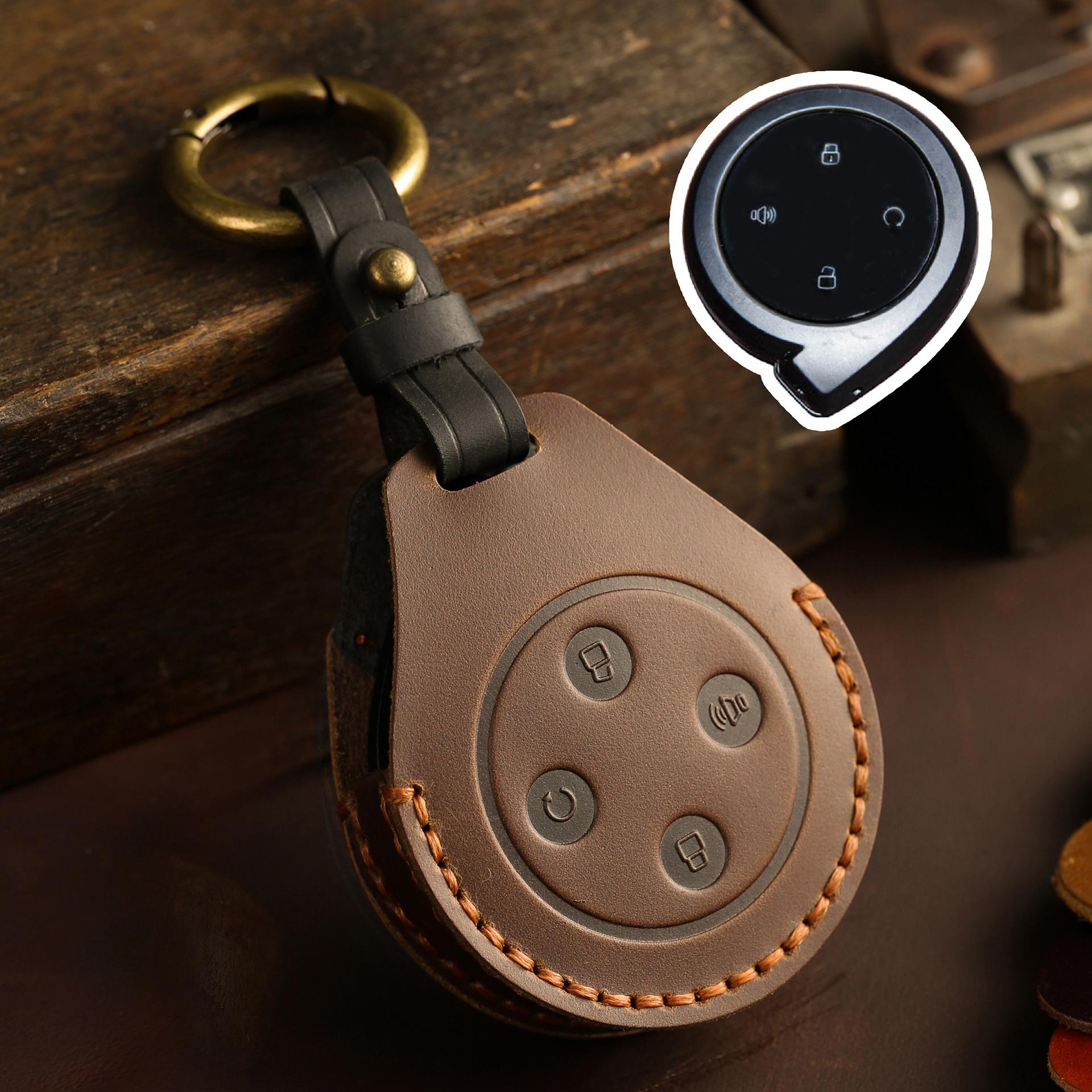 

Applicable to 2023 Great Wall Shanhai Cannon key cover leather new Great Wall Cannon pickup truck car key protection bag коричневый