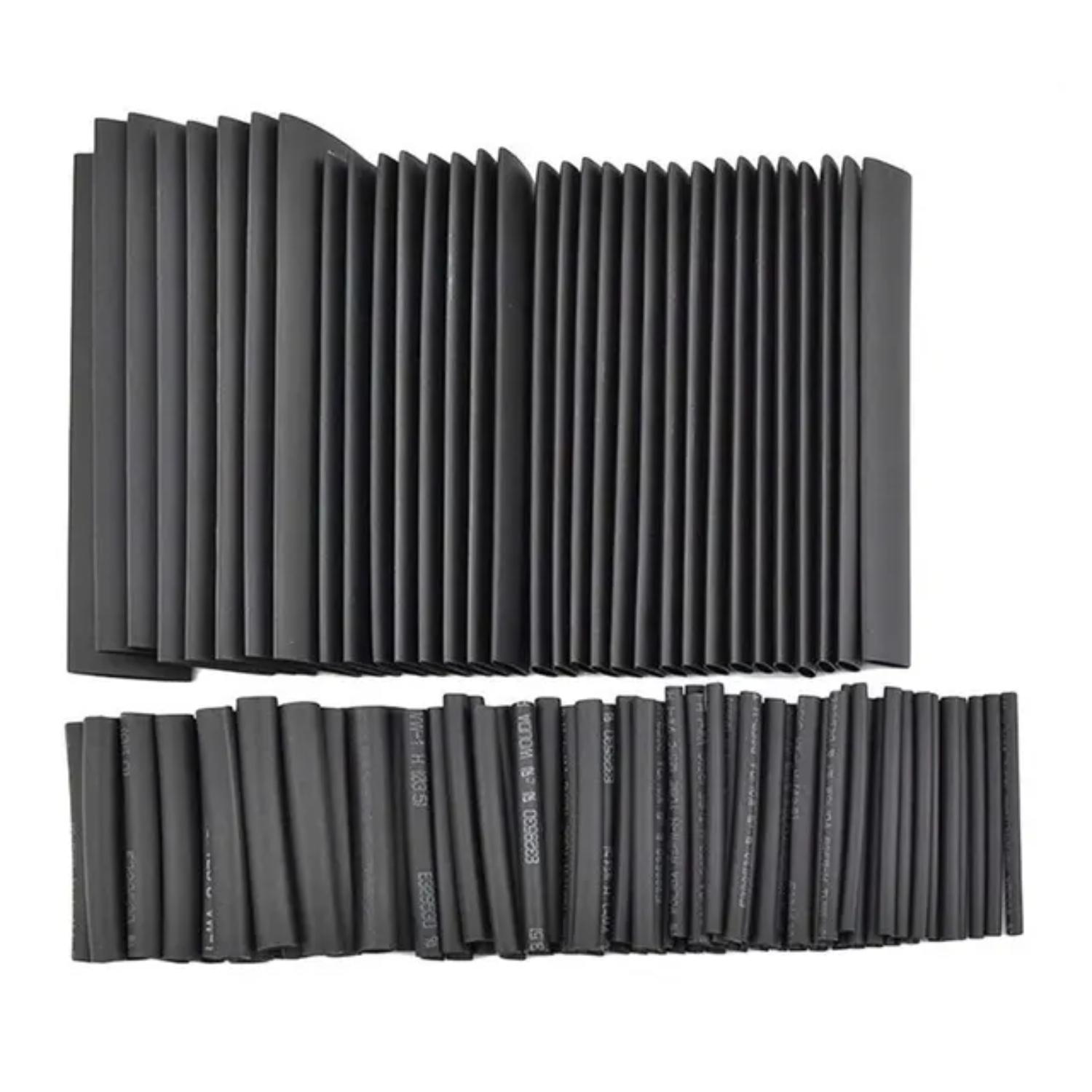 

127pcs Black Heat Shrinkable Tube Cable Insulation Sleeve Waterproof Electronic Lated Polyolefin Sheathed Shrink Tubing