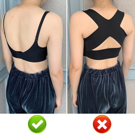 Haltungskorrektor BH für Damen Kabellos Push-Up Rückenstütze Bralette Vollabdeckung Stützender Alltags-BH