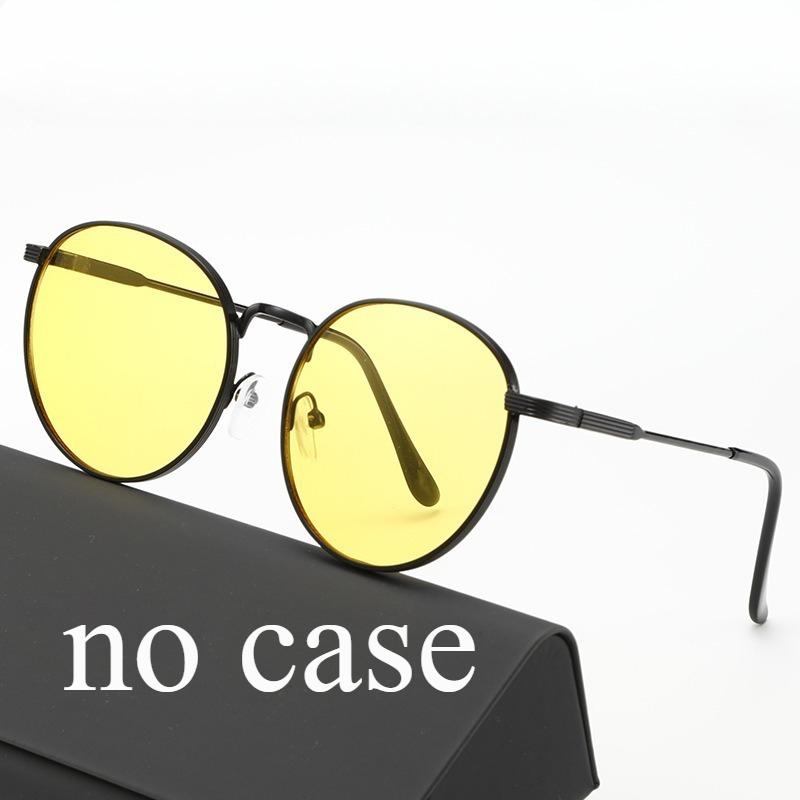 Metal round frame flat mirror unisex sunglasses new fashionable European American hip hop style trendy accessory