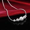 Charms wedding party silver Plated new lady bead women necklace jewelry fashion cute pendant LN019