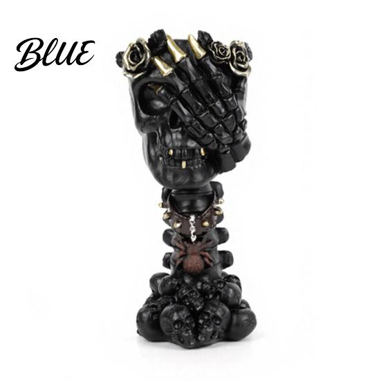 Durable Resin Vase Hear No Evil Speak See Evil Skull Vase Ornament with Halloween Table Decoration Rose Decor Gothic Skeleton Display for A чёрный