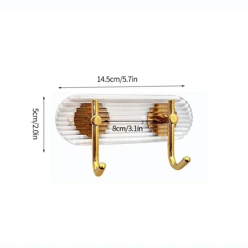 Luxury Bathroom Hooks Gold Silver No Drilling Wall Hanging Hook Self-adhesive Towel Bag Holders Clothes Punch-free Hanger