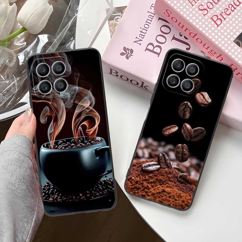 Kaffeebohnen Mattes TPU Handyhülle für Honor 90 80 70 60 50 30 20 10 9 8 7 Pro S SE Lite 5G Bunte Druckabdeckung