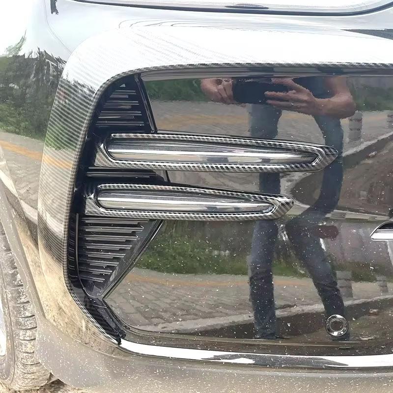 For BYD Song Plus DM-i Seal U Sealion 6 -2025 4Pcs Carbon Black Front Fog Light Lamp Cover Trim ABS Exterior Accessories