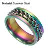 Chain Rotatable Chain Glittering Jewelry Gift Men Finger Ring for Club