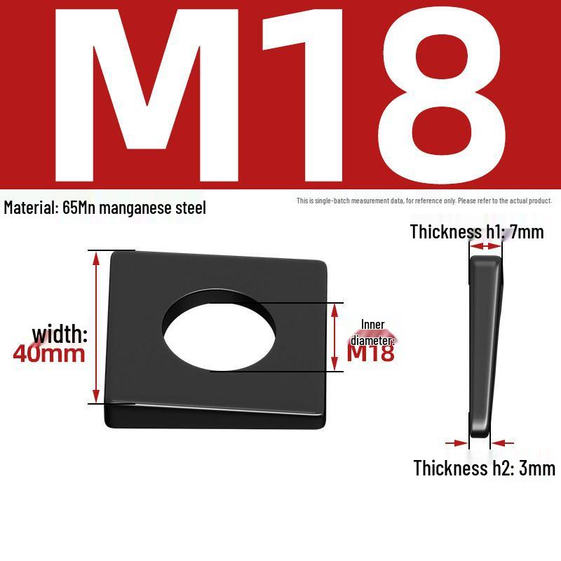 GB852 Blackened Square Bevel Washer for I-beam M6/M8/M20/M24/M30