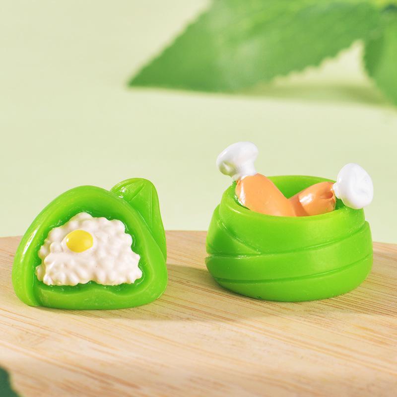 Micro-landscape Ornaments, Dragon Boat Festival Zongzi, Meat Dumplings, Festive Atmosphere Decoration, Tabletop Furnishings, Resin Handicrafts