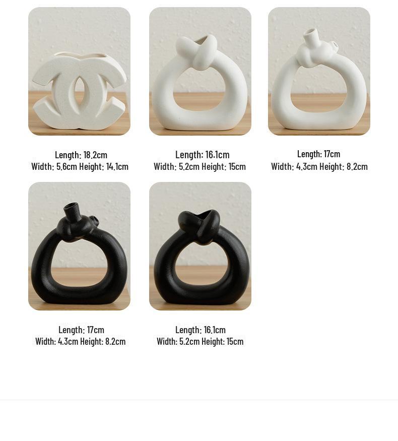 Nordic Cream Style Ceramic Vase - Unique Shape for High-Grade Home Decor