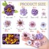 23/25Pcs Artificial Purple Flower Head Mini Silk Flower Fake Peony Daisy Rose Flower Wedding Home Decoration Party Craft Wreath