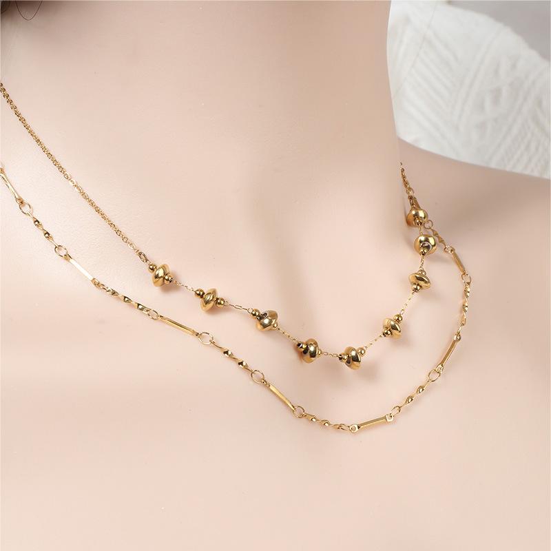 Fashionable Versatile Necklace for Women New Double-layer Collarbone Chain High-end Beaded Jewelry