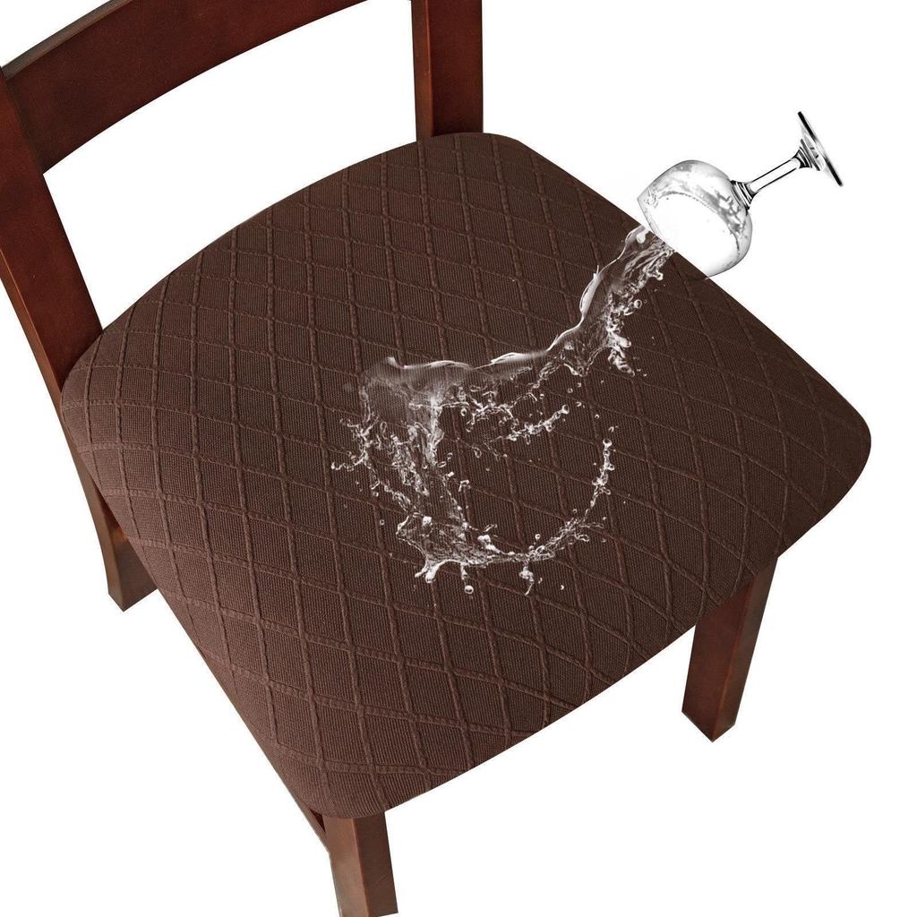 Waterproof Dining Chair Seat Covers Removable Washable Elastic Cushion Protectors for Upholstered Chairs