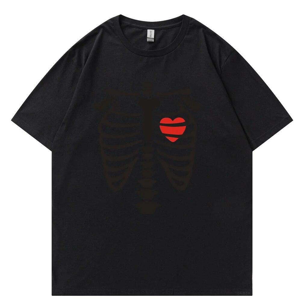 

Футболка Y2K Skeleton Harajuku Kawaii с рисунком, хлопковая футболка унисекс, новая футболка большого размера, WoUnisexs, уличная одежда, топы унисекс, футболка L