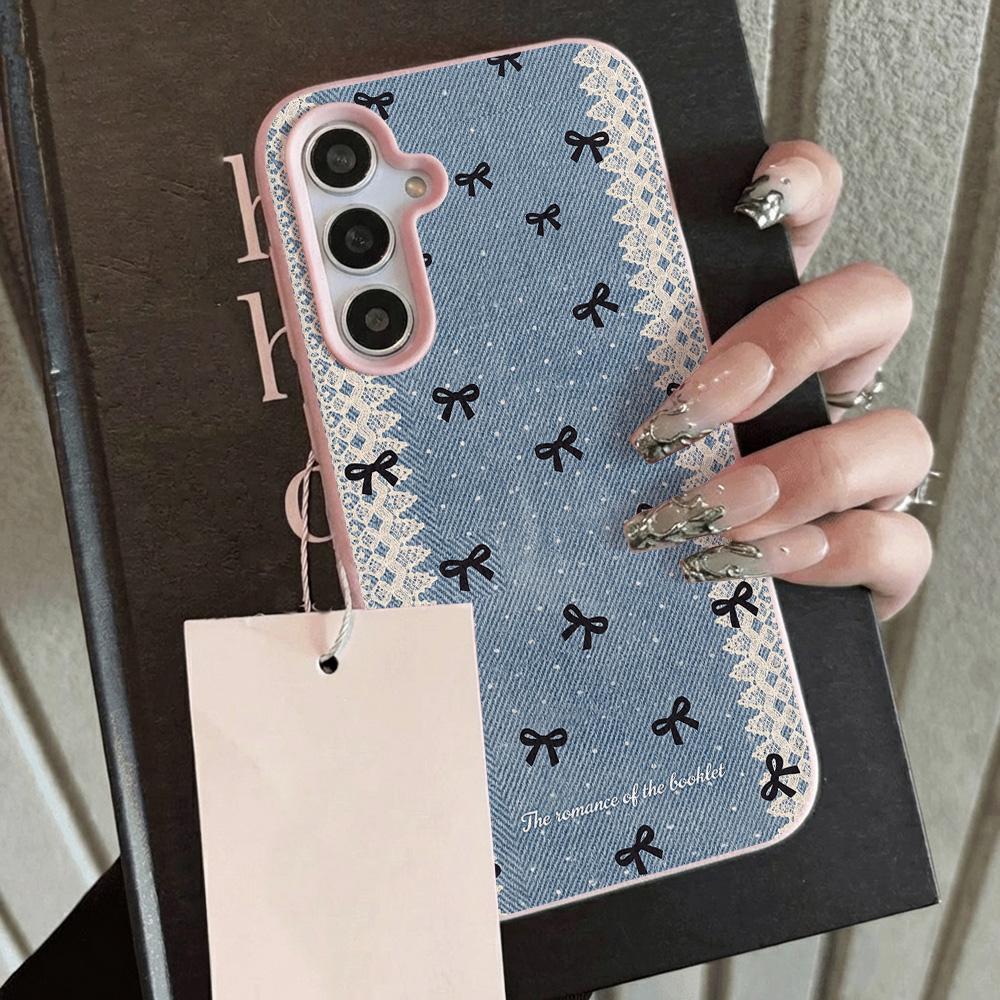 INS Bow Phone Case For Samsung A57 A37 A56 A16 A17 A55 A36 A53 A35 A34 A06 A07 A26 A05S S25 S26 Ultra S24 FE S23 Leather Cover