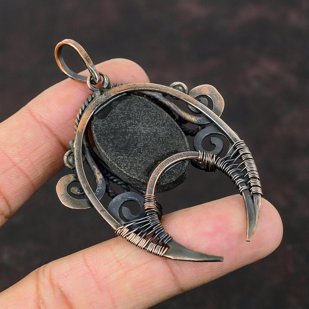 Abalone Shell Pendant Copper Wire Wrapped Pendant Gemstone Pendant Abalone Shell Jewelry Handmade Pendant Gift For Him Unique Copper Jewelry