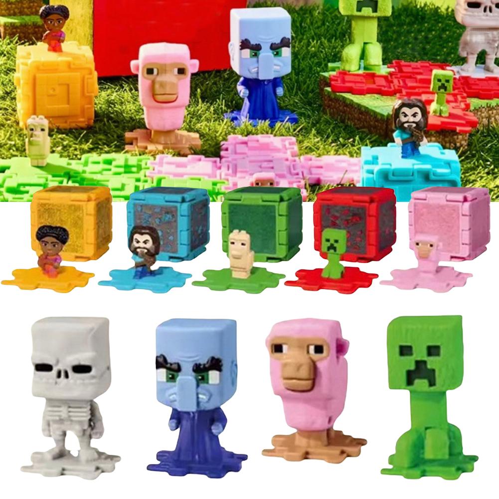 Mc Movies 2025 For McDonald's Happy Meal Toy Steve Dennis Creeper Piglin Anime Figure Ornaments Custom Toy Kid Gift