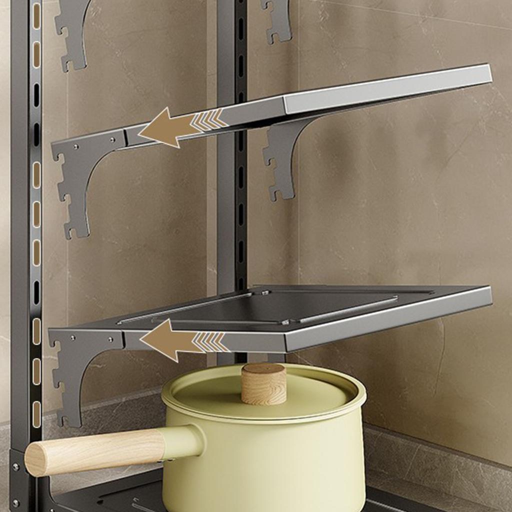 Küchenregale 4 Ebenen Verstellbar Kohlenstoffstahl Unterschrank-Organizer Schrankregal für Vorratskammer Badezimmer