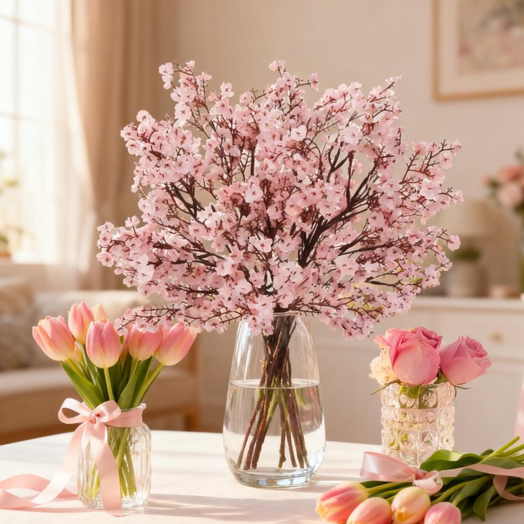 1/2Pcs Artificial Plants Babysbreath Home Room Party Vase Garden Wedding Bridal Bouquets Festival DIY Gift Table Yard Decoration