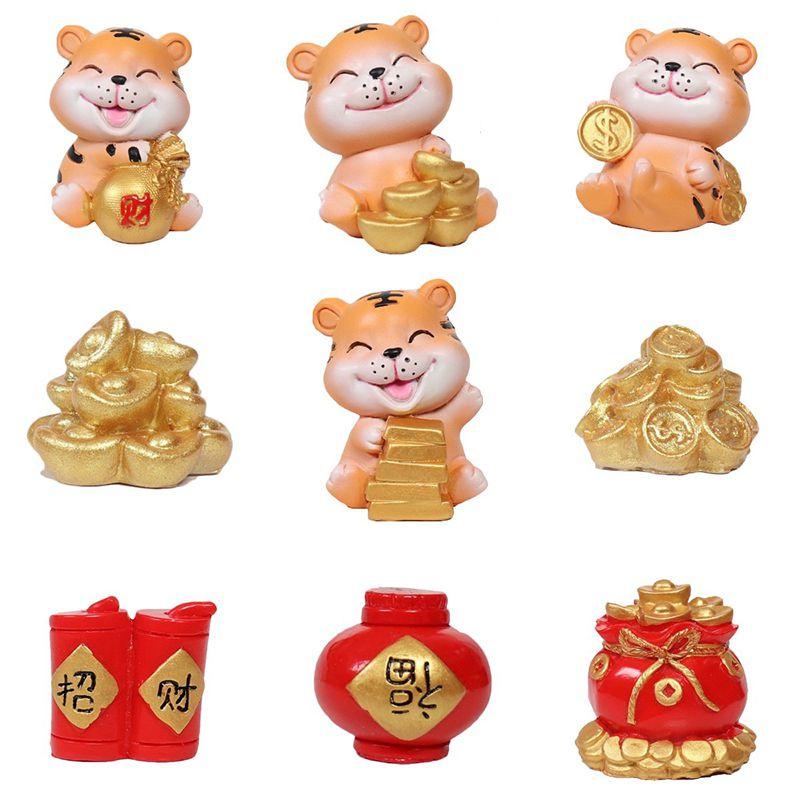 2022 Cny Chinese New Year Home Decorative Tiger Figurines With Creative Resin Design
