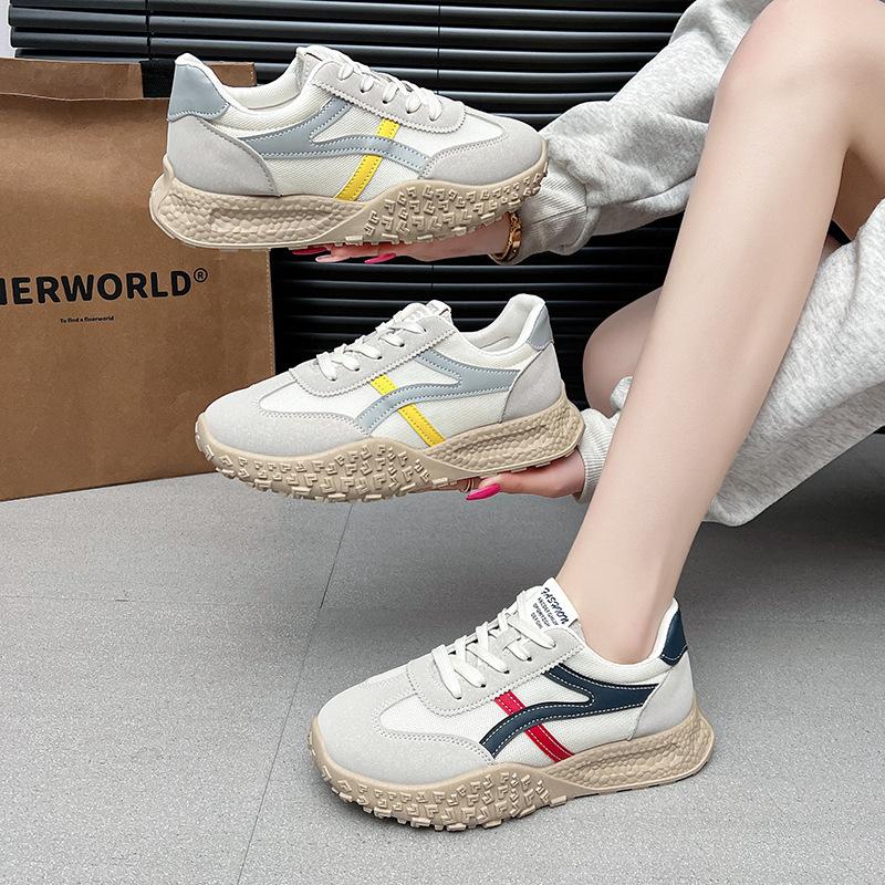 2025 New Spring and Summer Mesh Shoes Breathable Casual Sports Shoes Women's Running Light Forrest Gump Shoes Little White Shoes Ins Tide