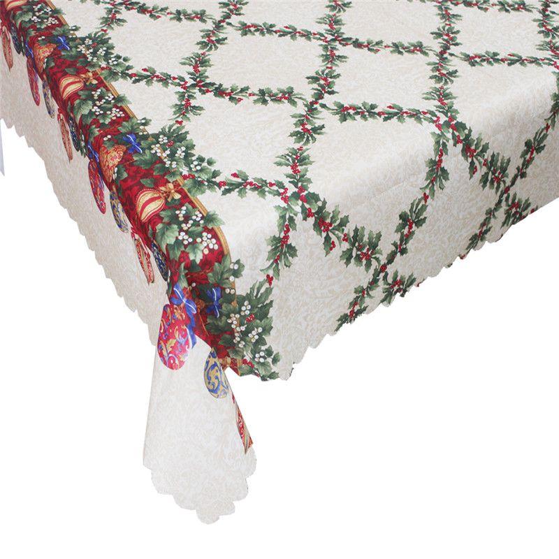 Fashionable Christmas Tablecloth Rectangular Polyester Holiday Home Decoration 150x180cm