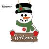 Vintage Style Xmas Sign Christmas 2D Wooden Welcome Hanging Sign, Cartoon Santa Snowman Tree Winter Seasonal Home Ornament Door Hanger with Rope, Wall
