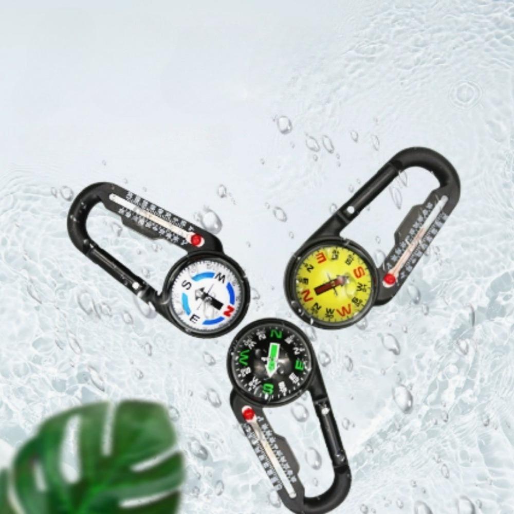 3-in-1 Kompass Thermometer Karabiner Multifunktional Tragbar Schlüsselbund Kompass Robust Langlebig Klettern Wandern Schnalle Schlüssel Haken