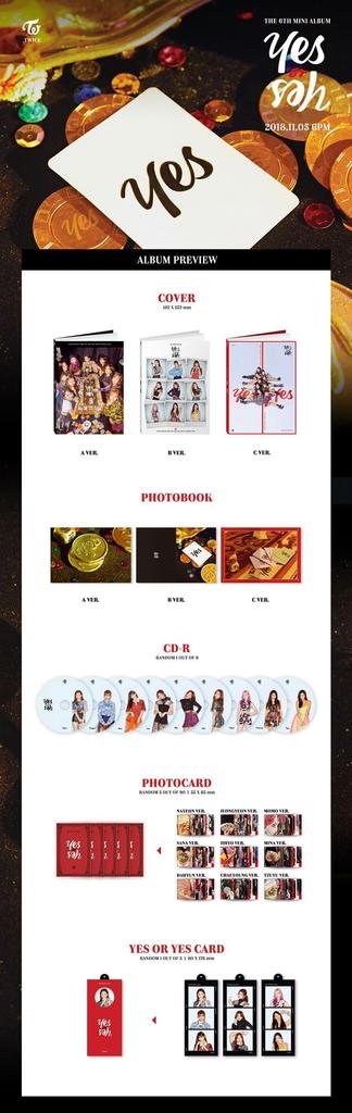 TWICE YES or YES 6th Mini Album with Tracking Twc (A Version)
