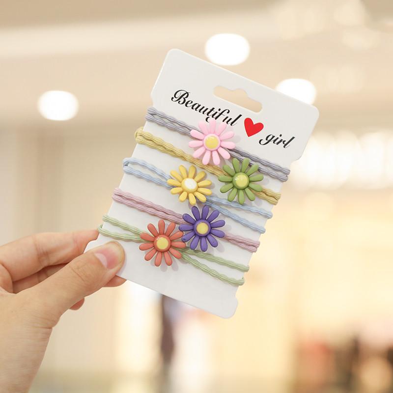 5 Pcs/set Cartoon Animals Flower Children Elastic Hair Rubber Bands Accessories For Girls Kids Scrunchies Tie Hair Rope Holder