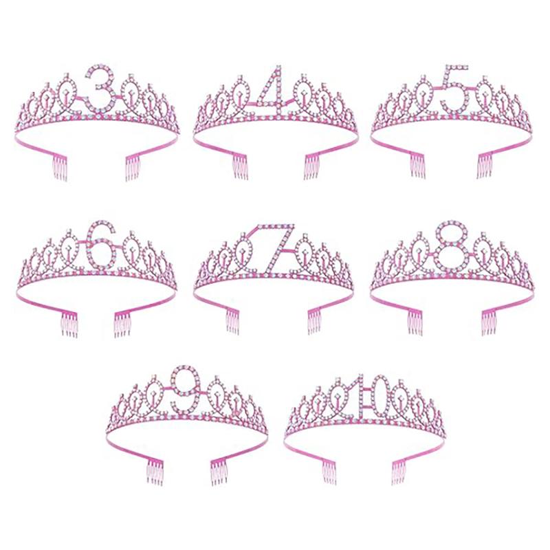 Girls Birthday Party Princesses Crowns Alloys Adjustable  Headbands For Birthday Celebrations