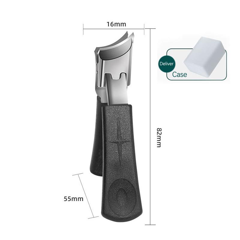 

Кусачки для ногтей с широким раскрытием челюсти, для толстых и твердых ногтей, скошенные, из нержавеющей стали, инструменты для маникюра, кусачки для ногтей на ногах, триммер, защита от разбрызгивания чёрный