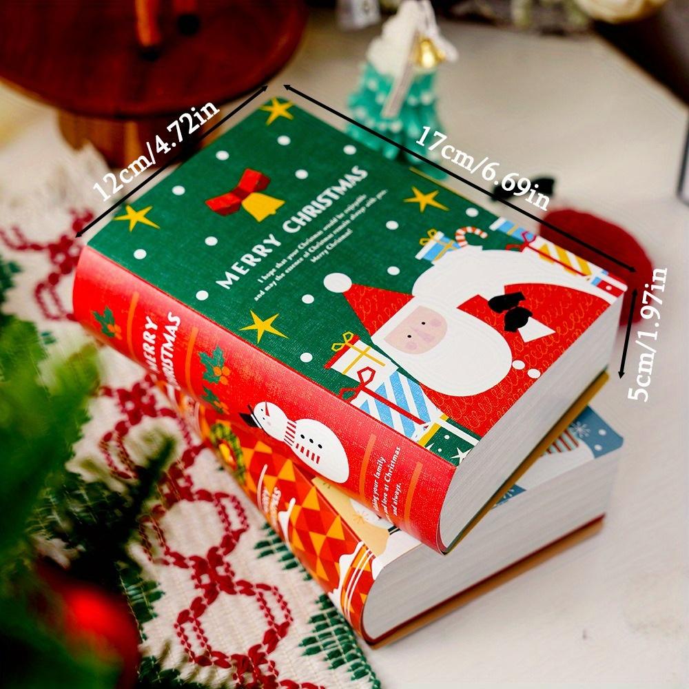 10 Stück Weihnachtsgeschenkboxen Buchförmige Geschenkverpackungen Weihnachtlich gestaltete Buchboxen mit entzückenden Weihnachtsmann- und Schneemann-Designs Perfekt für Gastgeschenke