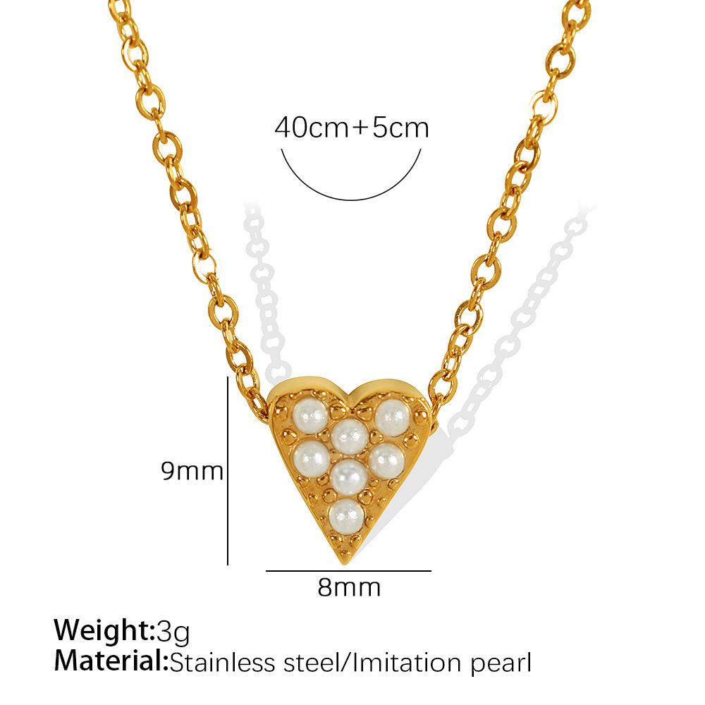 Hot Sale ins Wind Exquisite Clover Necklace Titanium Steel Cross White Bead Clavicle Chain Versatile Jewelry