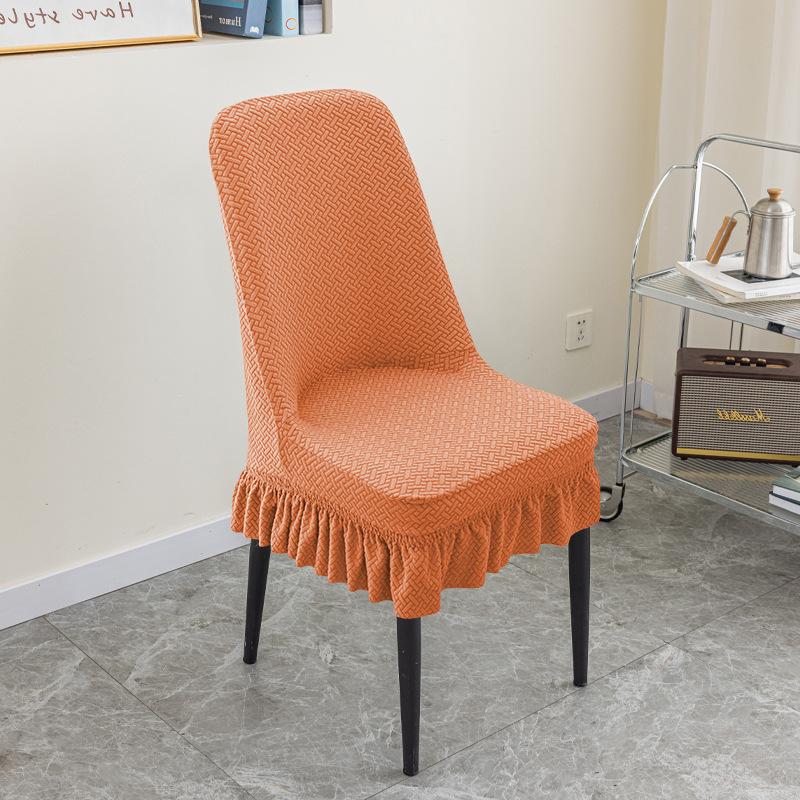 Jacquard Polar Fleece Chair Cover Thickened One-piece Elastic Hotel Restaurant Home Chair Cover Anti-fouling Stool Cover