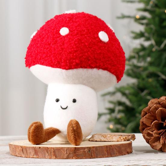 Weihnachts Pilz Plüschtier Weihnachtsbaum Plüschtier Kranz Schokoladenkuchen Stoffpuppe Feiertagsparty Heimdekoration Festivalgeschenk
