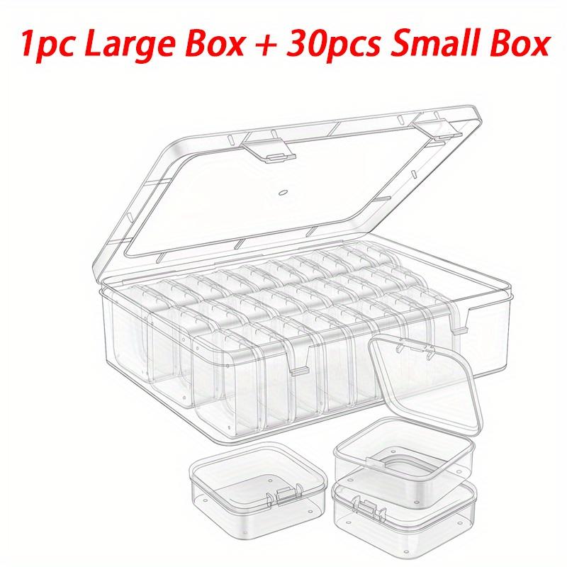 31pcs 1 Large Box + 30 Small Boxes Transparent Plastic Storage Box with Small Storage Containers - Bead Storage Container Box
