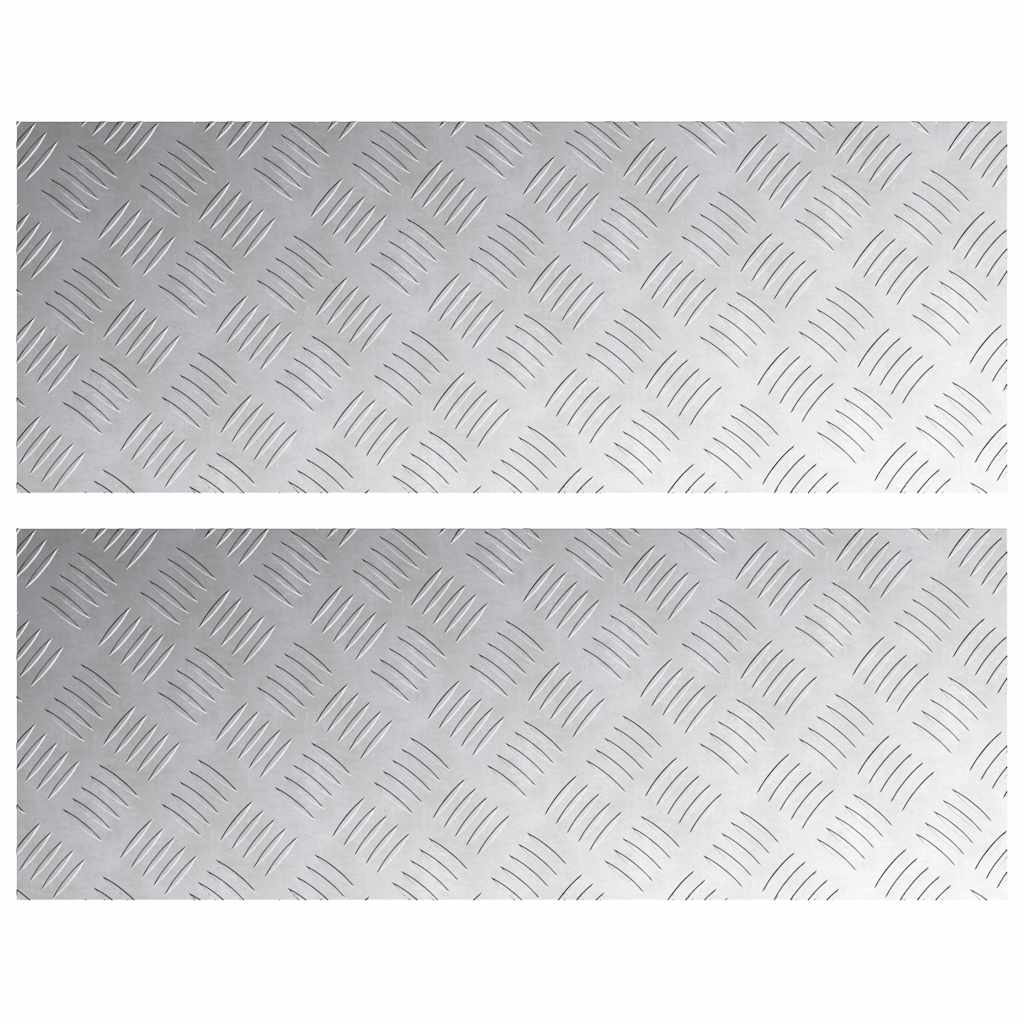 Stair Tread Step Right Angled 2 pcs Silver 80 x 30 cm Aluminum