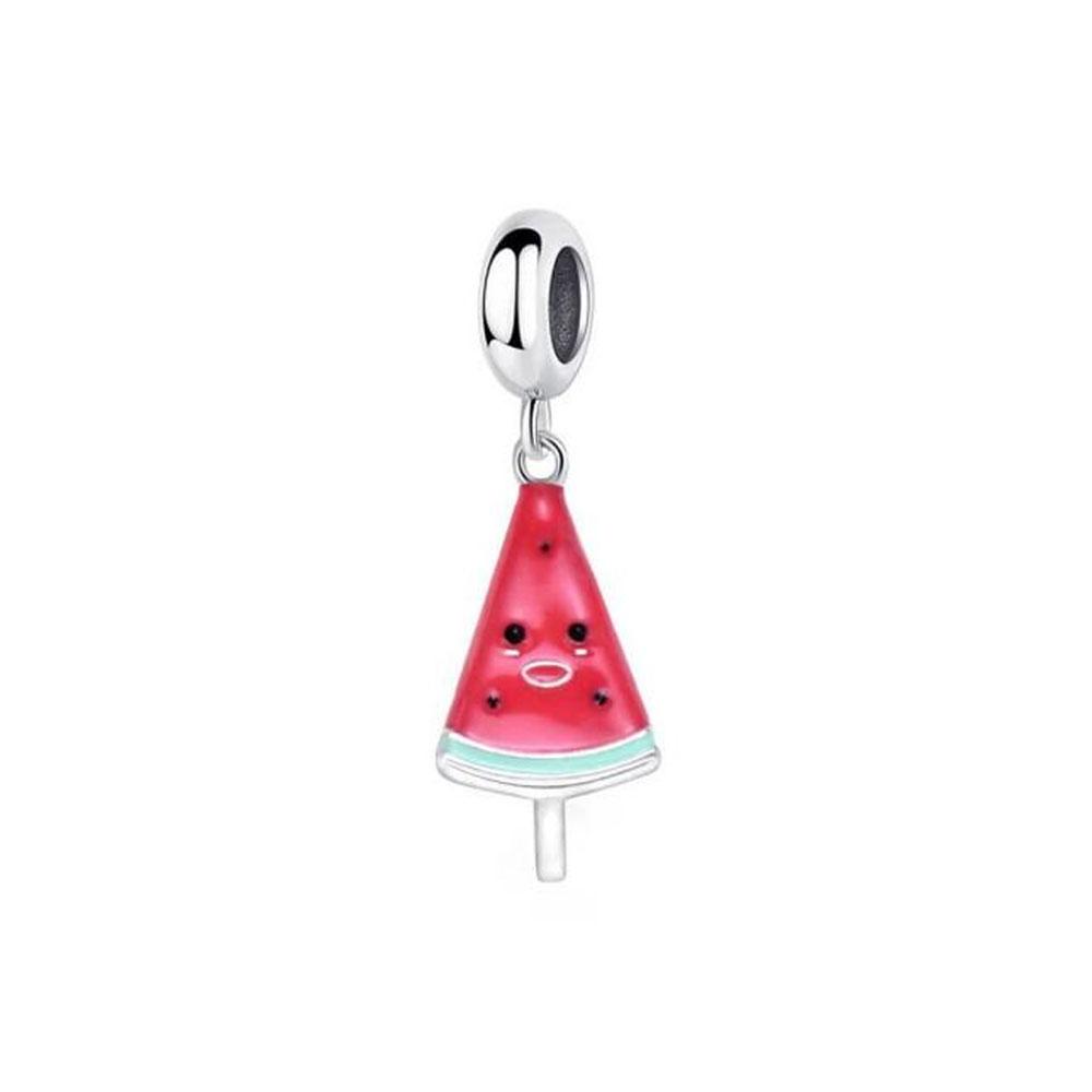 Red Watermelon,Cake,Cherry Bead Pendant, 925 Silver,Suitable for European Original Bracelet DIY Accessories,Exquisite Jewelry