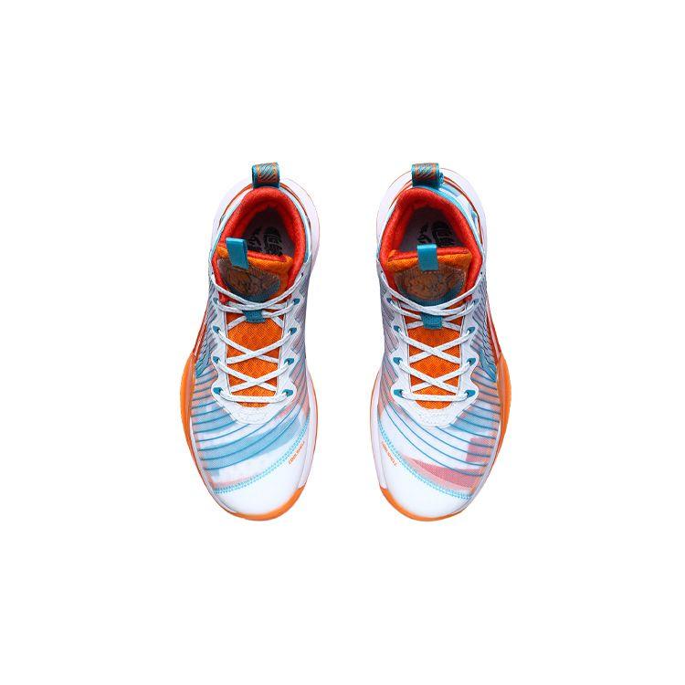Li Ning Ling Ren I Team Shock Absorption Non-Slip Wear-Resistant Lightweight Support Low-Top Basketball Shoes Kids Sneakers Blue White YKBR038-3
