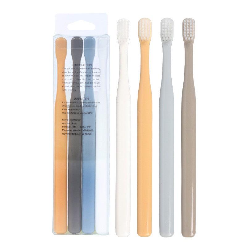 Мягкая зубная щетка в стиле MUJI - Набор из 4 штук для взрослых