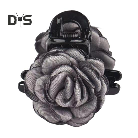 

Женская заколка для волос с двухсторонним декором в виде цветка розы, противоскользящие зубцы, заколка для волос с затылком в виде акулы, украшение для волос