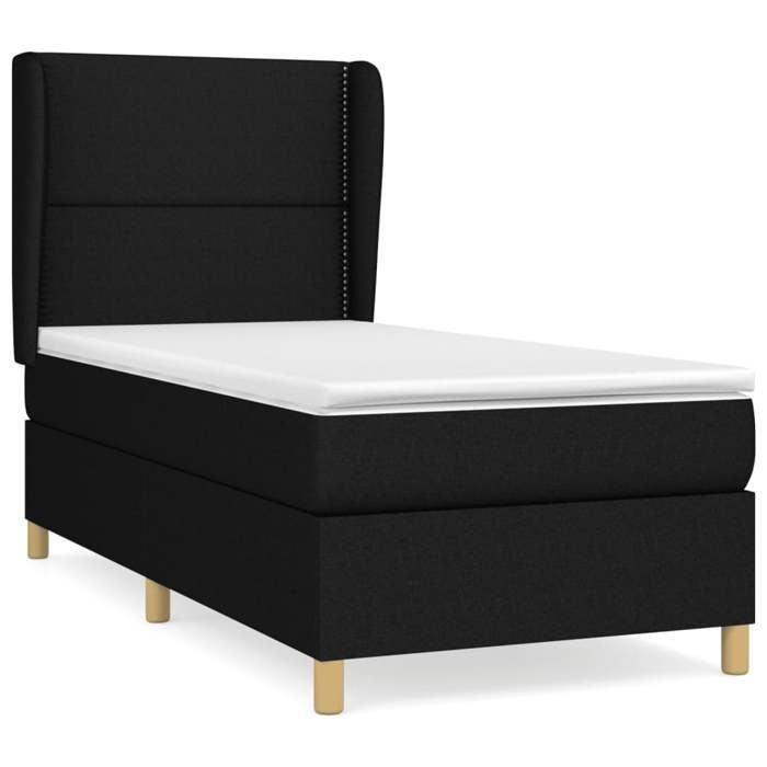 3128415 vidaXL Divan Bed with Mattress Black 90x200 Cm Fabric