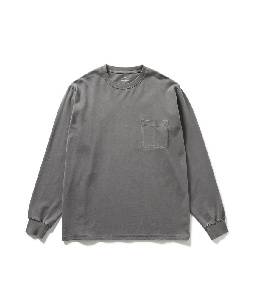 Snow Peak Garment Dyed Short and XL L/S T-Shirt TS-25AU012, Sleeve, Men's Women's, Charcoal,