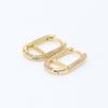 Gold-Plated Zircon Shining Link Stud Earrings - Light Luxury European & American Style, Perfect Birthday Gift for Girls