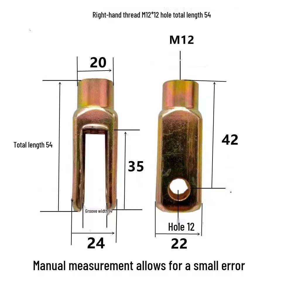 Galvanized Tractor Brake Pull Rod U-Shaped Forged Steel Fork with Forward and Reverse Thread