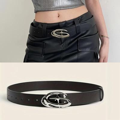 Y2K Delikli PU Deri Punk Kemer Erkek Kadın Sokak Vintage Gotik Bel Kemeri Trend Aksesuarlar